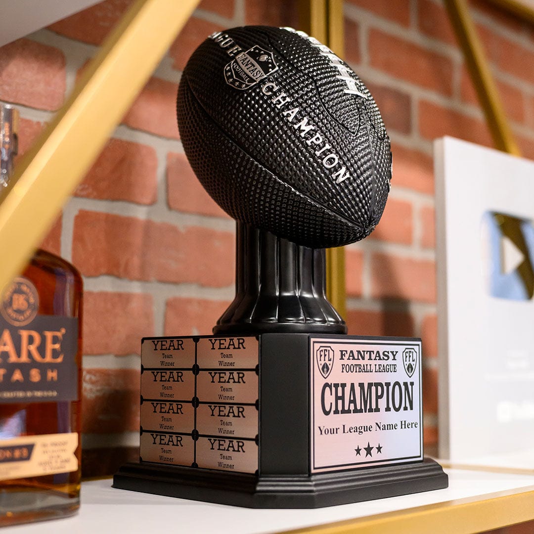 TrophySmack 15" Perpetual Fantasy Football Trophy - Black Football
