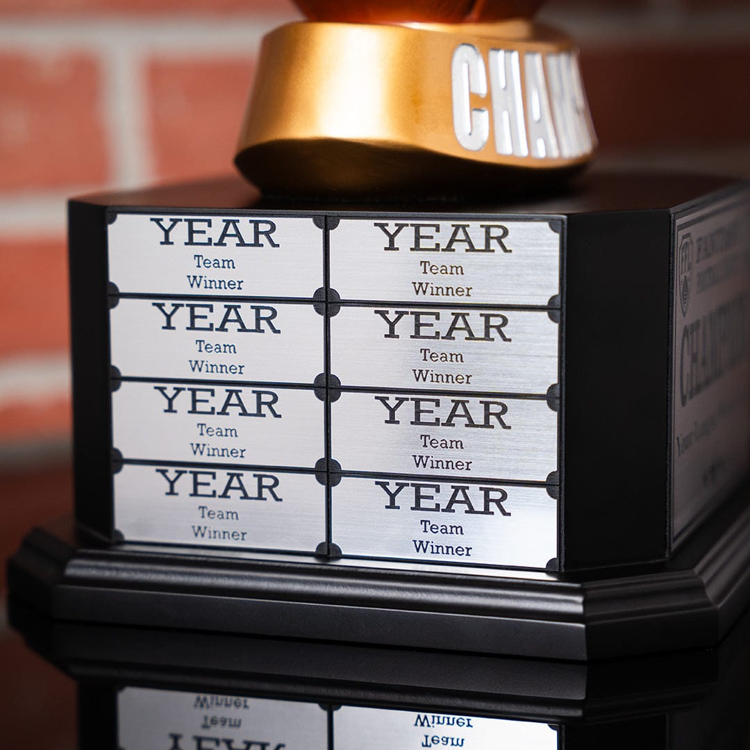 TrophySmack 15" Perpetual Fantasy Football Trophy - Golden Crown Football