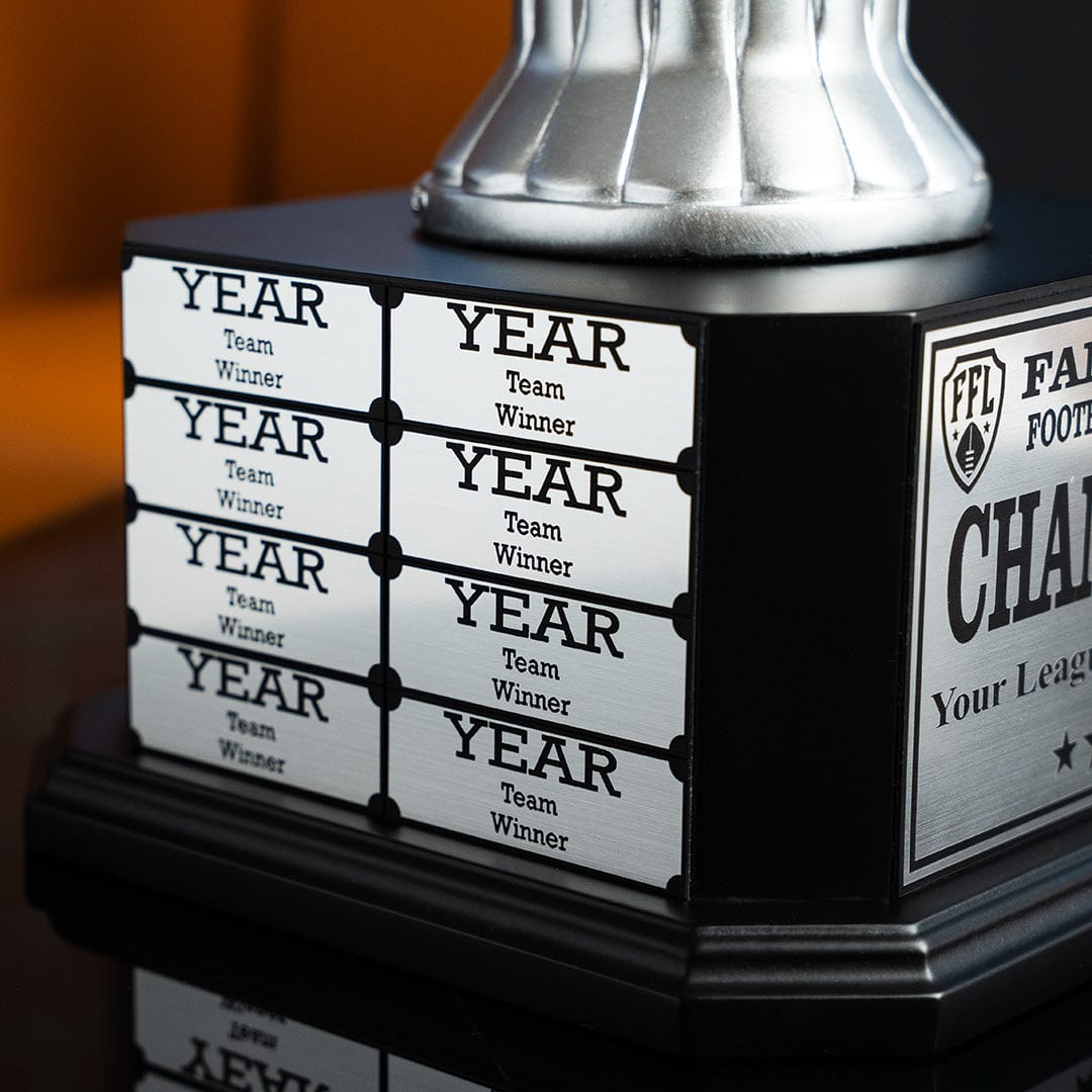 TrophySmack 15" Perpetual Fantasy Football Trophy - Silver Football