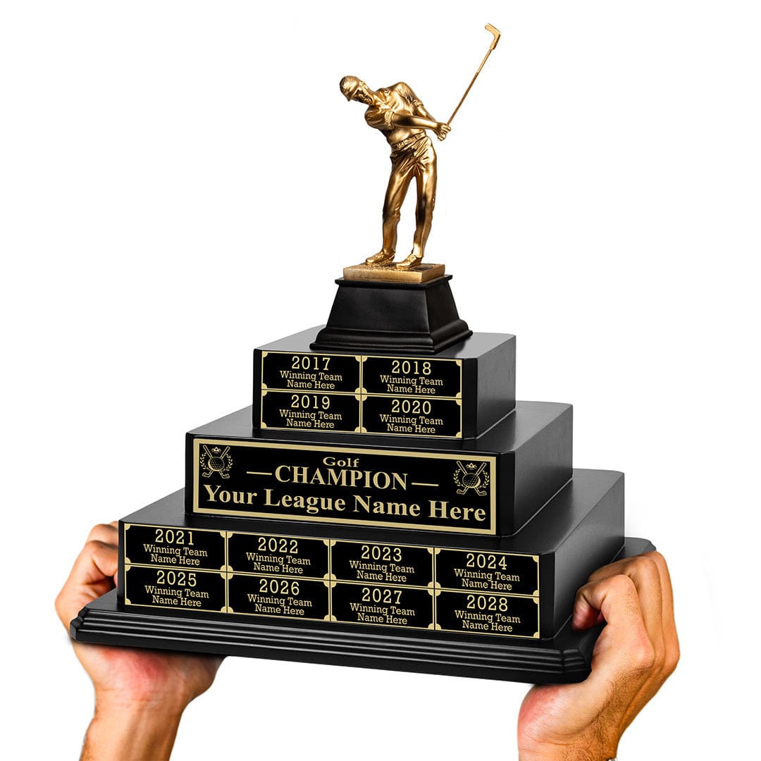 TrophySmack 17" Golf Champion Tiered Perpetual Trophy