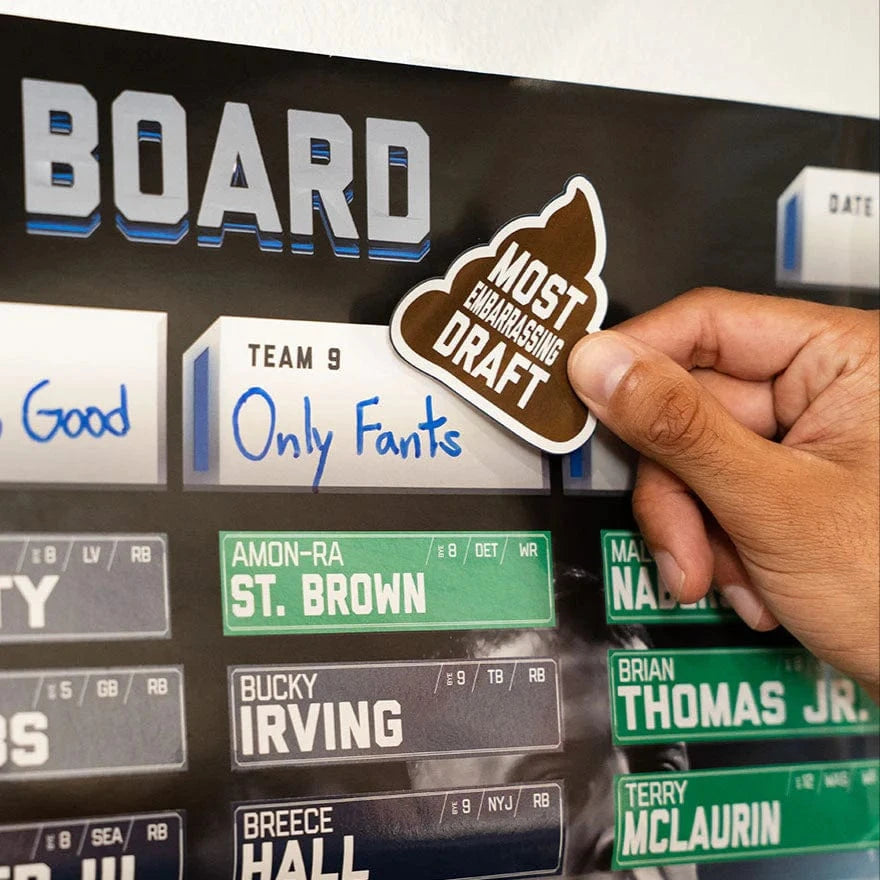 TrophySmack 2025 Fantasy Football Draft Board Kit - 12, 10, 8 team