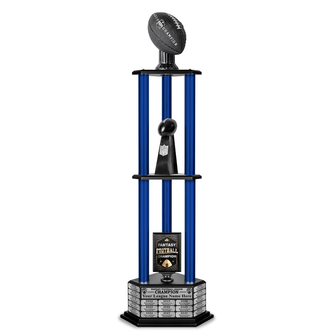 TrophySmack 26"-56" Perpetual Fantasy Football Trophy - Black Football