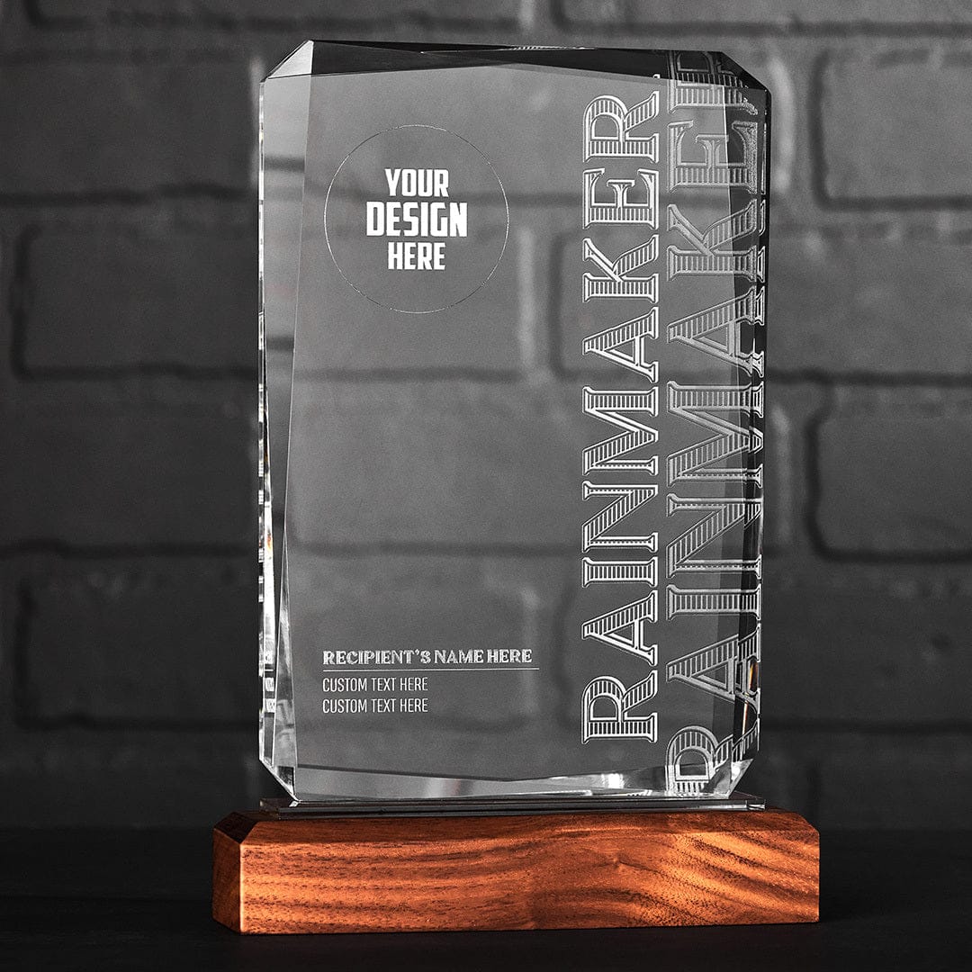 TrophySmack 8.75" Rainmaker Custom Crystal Award