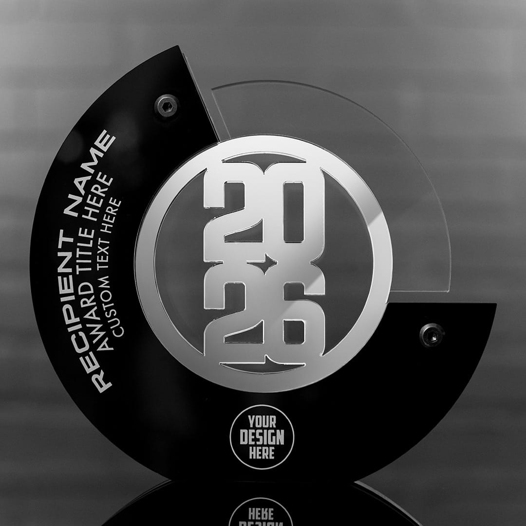 TrophySmack 8" Crescent Custom Acrylic Award