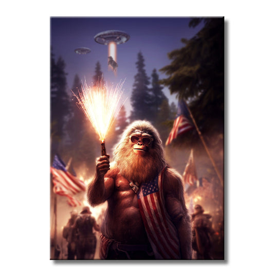 TrophySmack Bigfoot Independence Day Party - Metal Wall Art