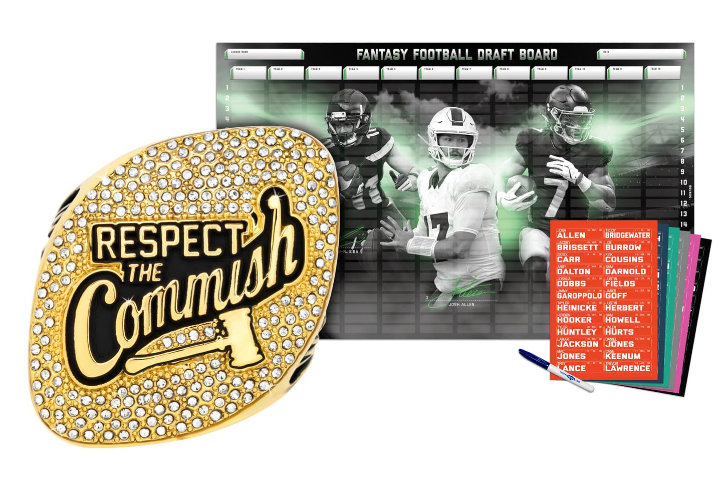 TrophySmack Championship Ring + 2026 Fantasy Football Superstar Draft Board Kit
