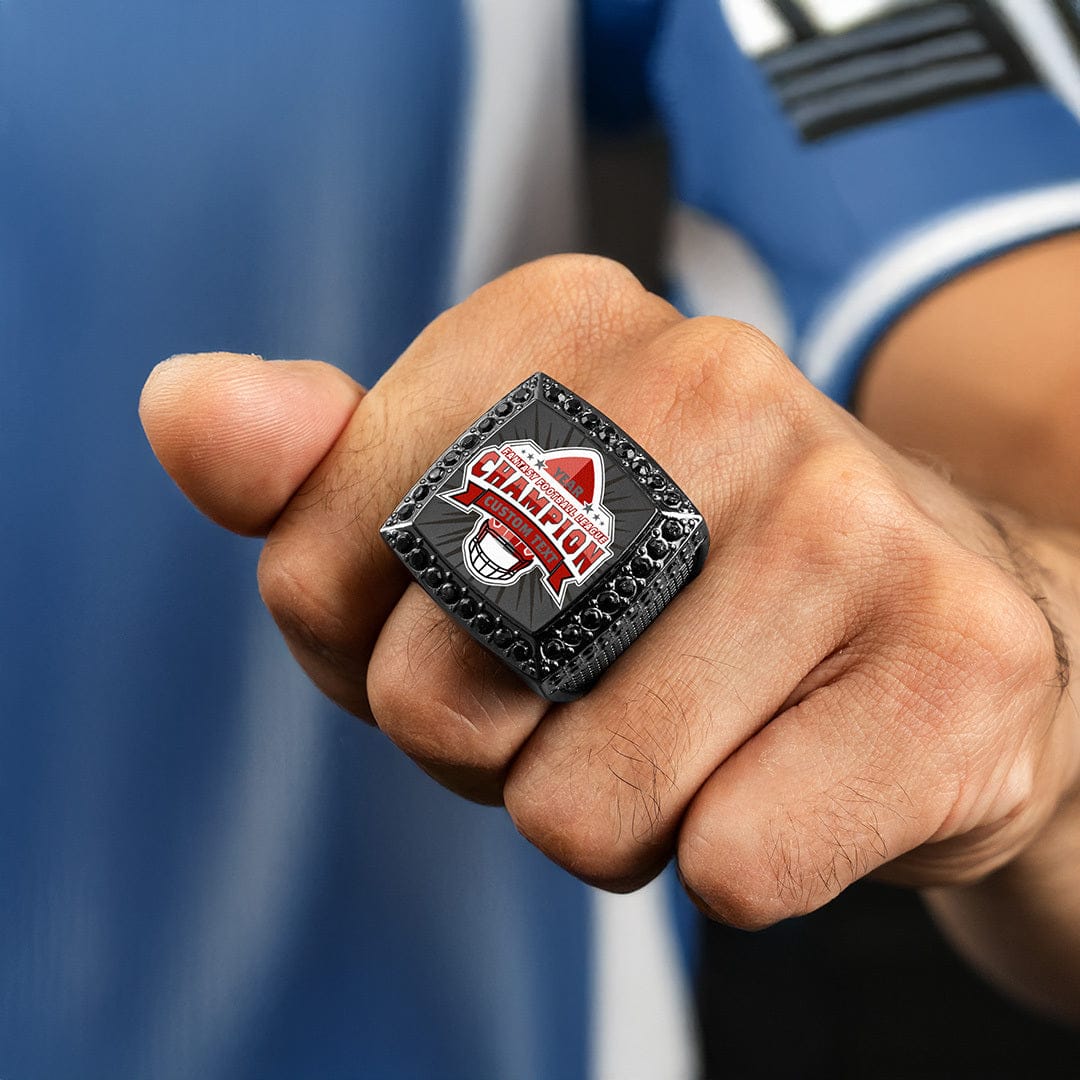 TrophySmack Custom Fantasy Football Championship Ring - Gunmetal