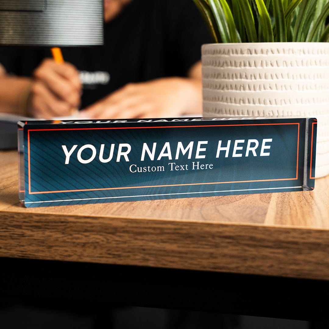 TrophySmack "Design Your Own" Acrylic Desk Name Plate - Full Color