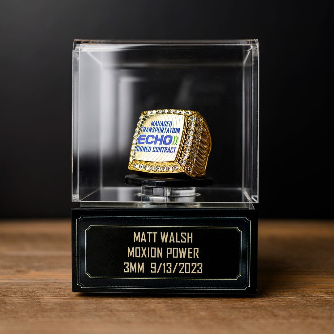 TrophySmack "Design Your Own" Championship Ring Spinning Display Case