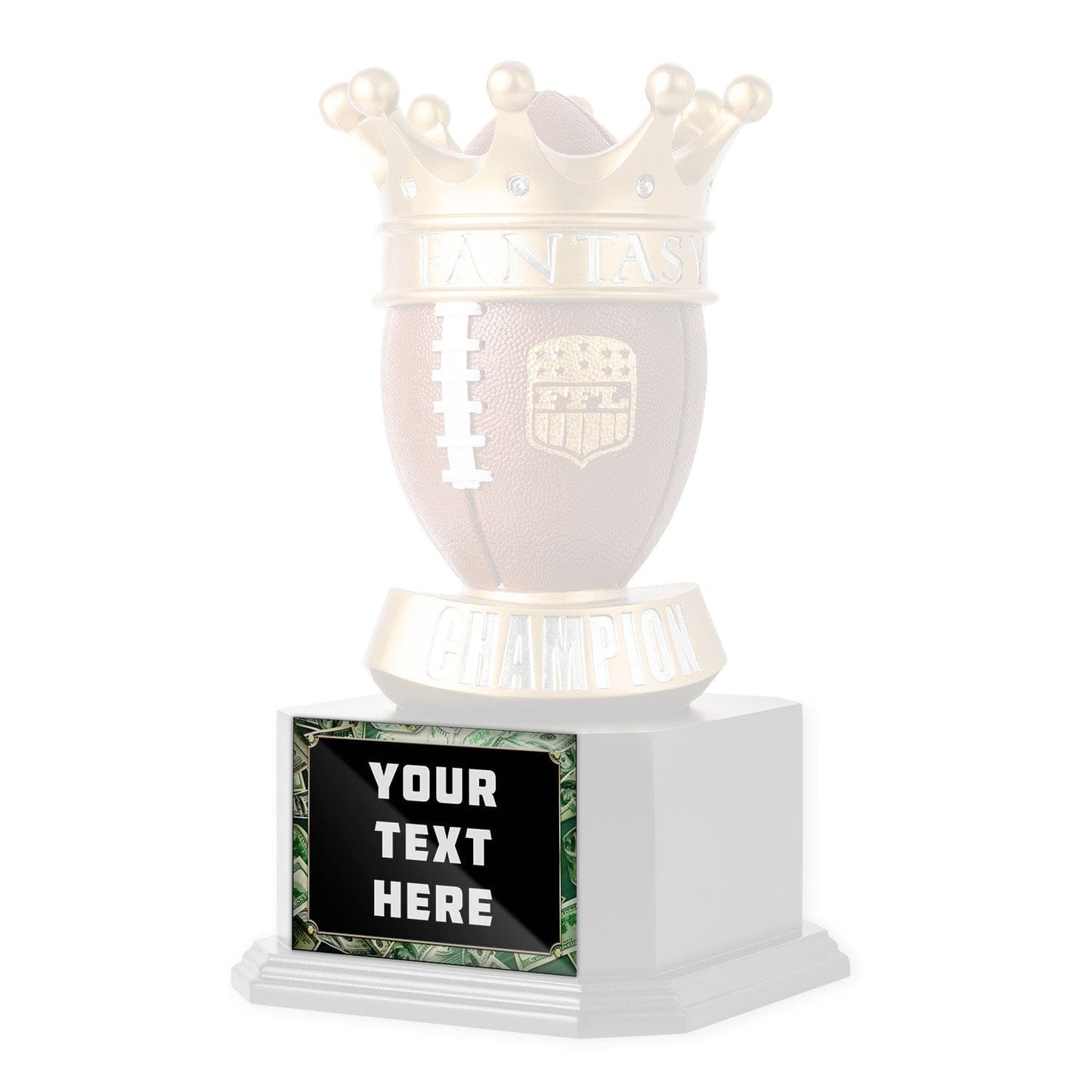 Customizable square league plate by TrophySmack with a sleek design and space for personalization