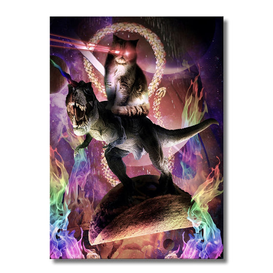 TrophySmack Evil Cat Dinosaur - Metal Wall Art