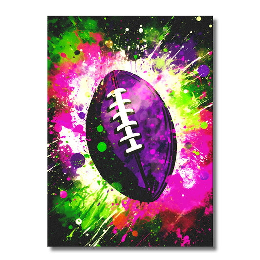 TrophySmack Explosion Football Purple - Metal Wall Art