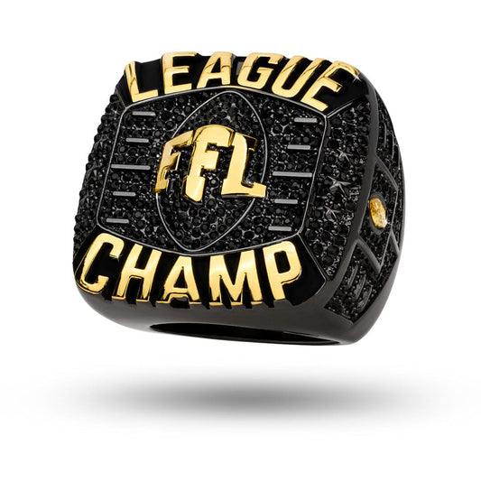TrophySmack Fantasy Football Elite Championship Ring - Black/Gold