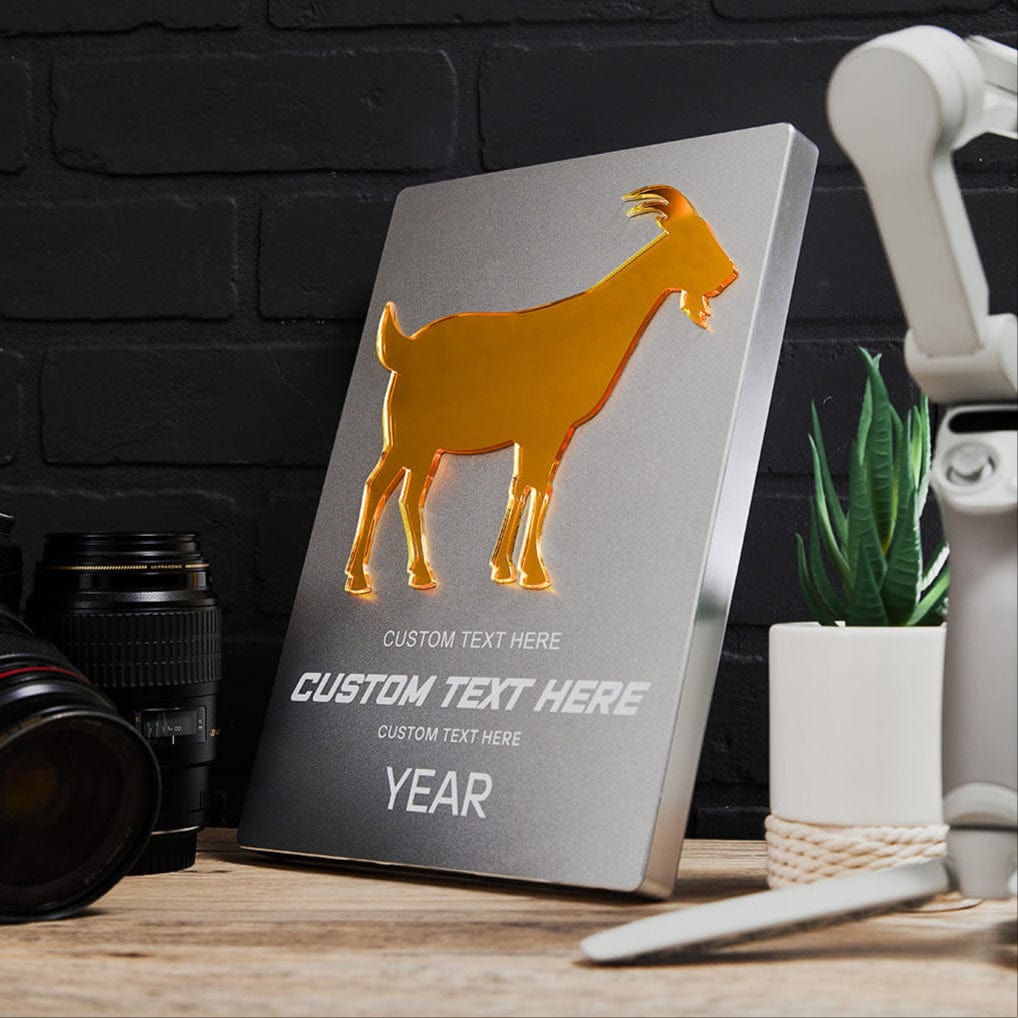 TrophySmack Goat Silhouette Custom Metal Plaque
