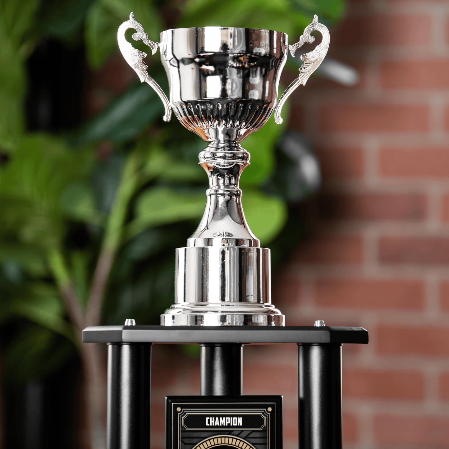 silver cup topper designed for various trophies with a shiny finish