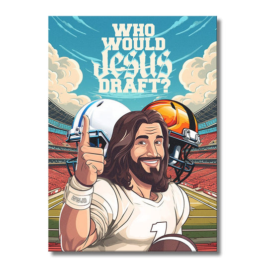 TrophySmack Who Would Jesus Draft Helmets - Metal Wall Art