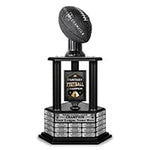 Trophy with a football on top, labeled "Fantasy Football Champ," awarded to the 2022 champion.
