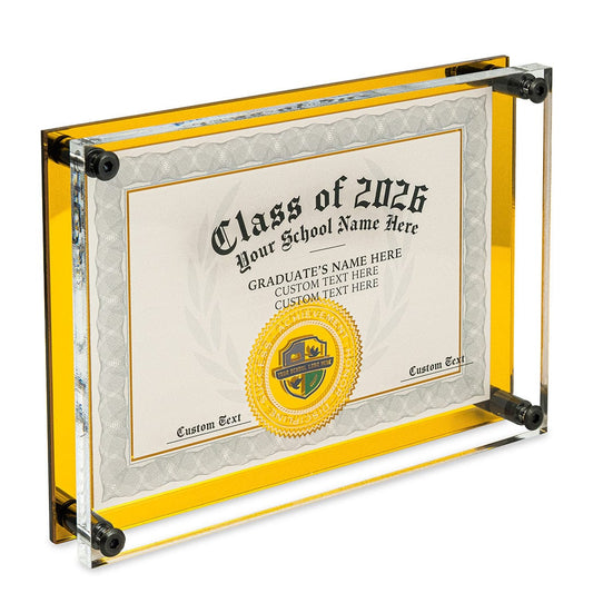 TrophySmack 10" Graduation Gift Gold Custom Diploma Plaque