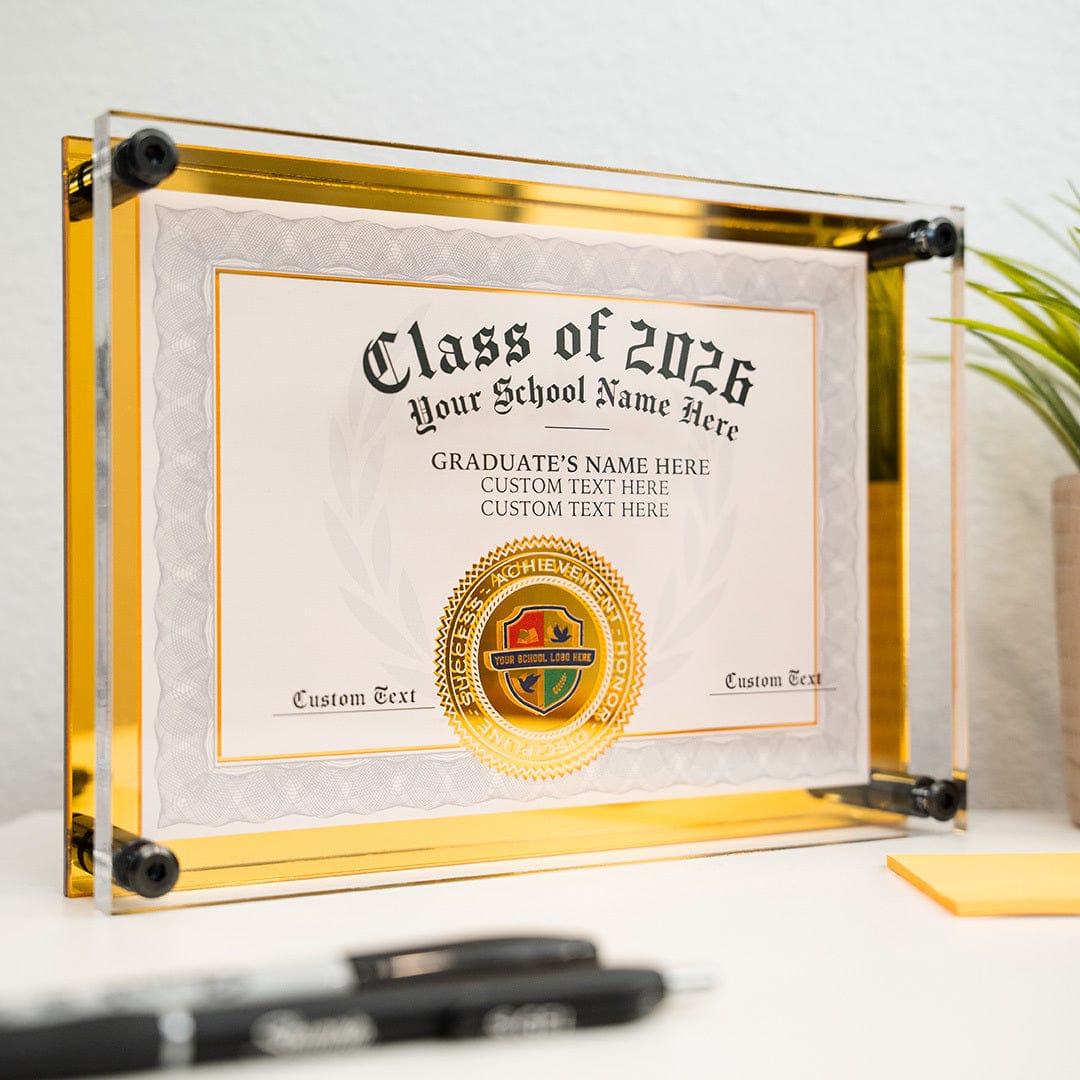 TrophySmack 10" Graduation Gift Gold Custom Diploma Plaque