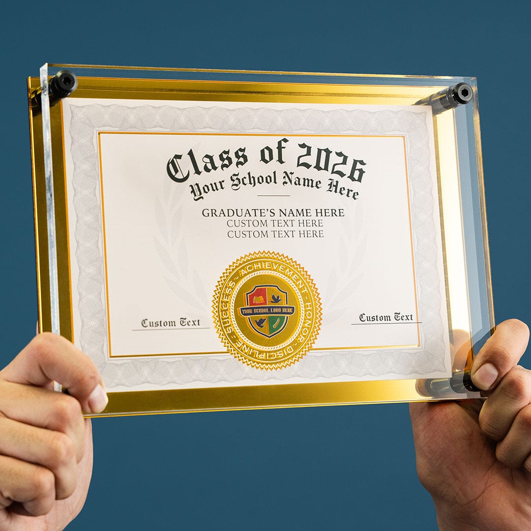 TrophySmack 10" Graduation Gift Gold Custom Diploma Plaque