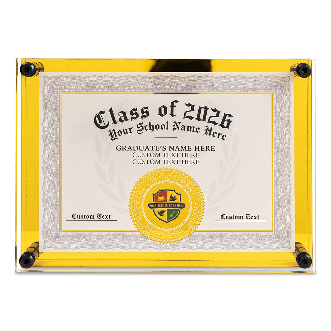 TrophySmack 10" Graduation Gift Gold Custom Diploma Plaque