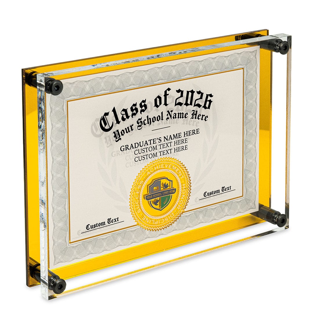 TrophySmack 10" Graduation Gift Gold Custom Diploma Plaque