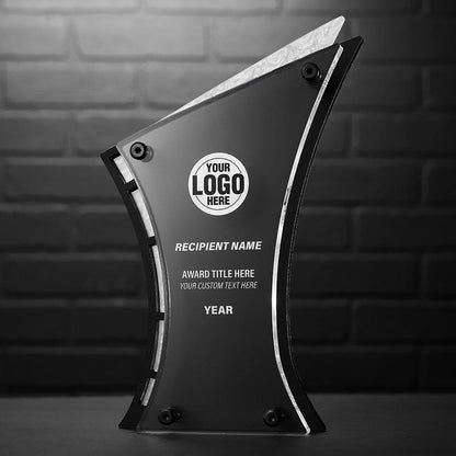 TrophySmack 11.5" Triumph Custom Acrylic Award White Marble