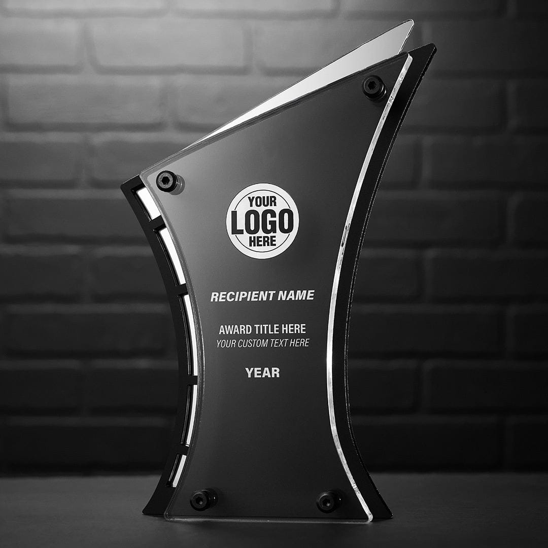 TrophySmack 11.5" Triumph Custom Acrylic Award Silver