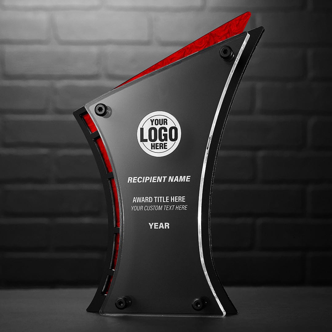 TrophySmack 11.5" Triumph Custom Acrylic Award Red Marble