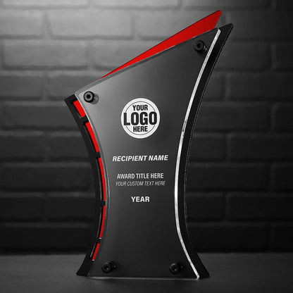 TrophySmack 11.5" Triumph Custom Acrylic Award Red