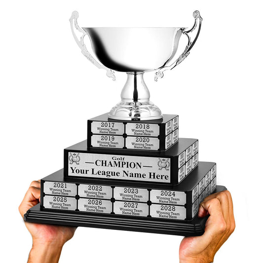 TrophySmack 15" Golf Grand Champion Tiered Perpetual Trophy