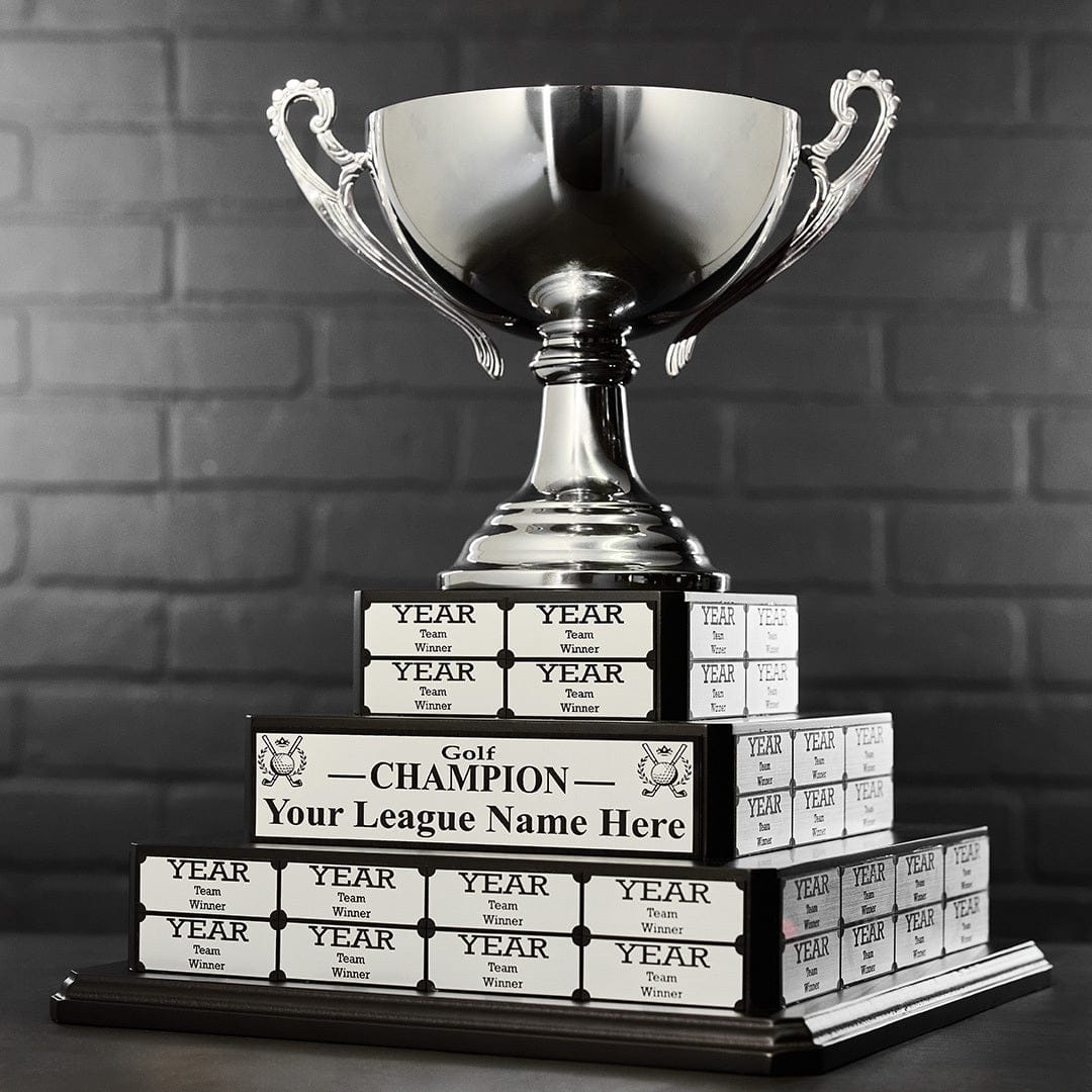 TrophySmack 15" Golf Grand Champion Tiered Perpetual Trophy