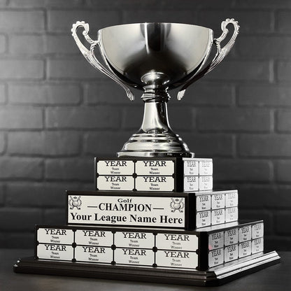 TrophySmack 15" Golf Grand Champion Tiered Perpetual Trophy