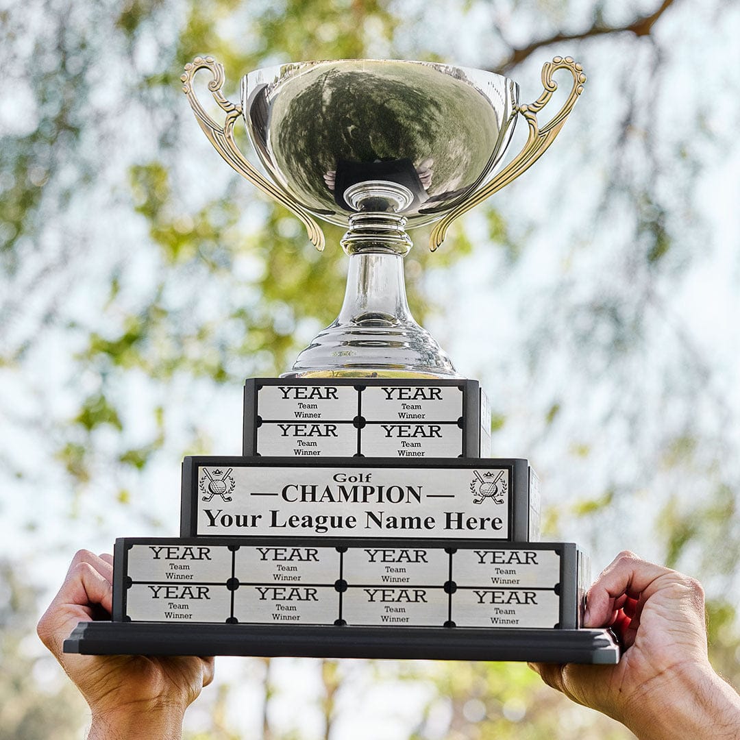 TrophySmack 15" Golf Grand Champion Tiered Perpetual Trophy