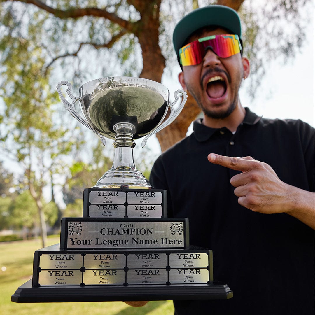 TrophySmack 15" Golf Grand Champion Tiered Perpetual Trophy