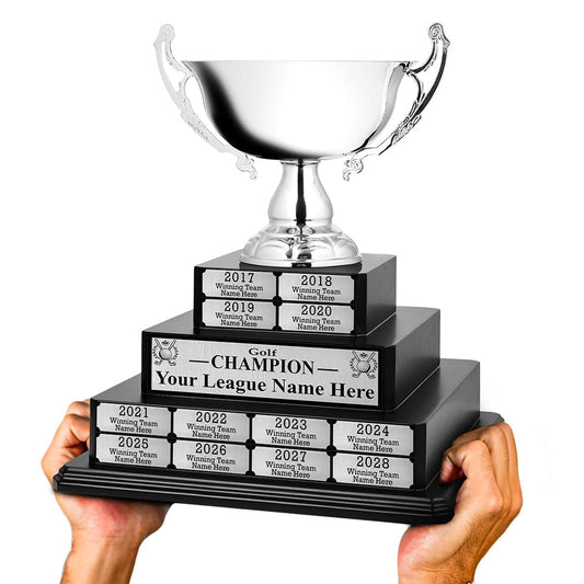 TrophySmack 15" Golf Grand Champion Tiered Perpetual Trophy