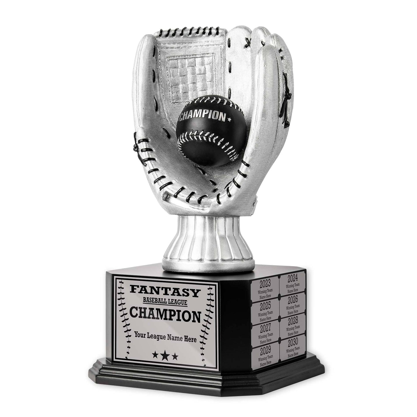 TrophySmack 15" Perpetual Fantasy Baseball Trophy - Silver Baseball