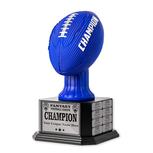TrophySmack 15" Perpetual Fantasy Football Trophy - Blue Football