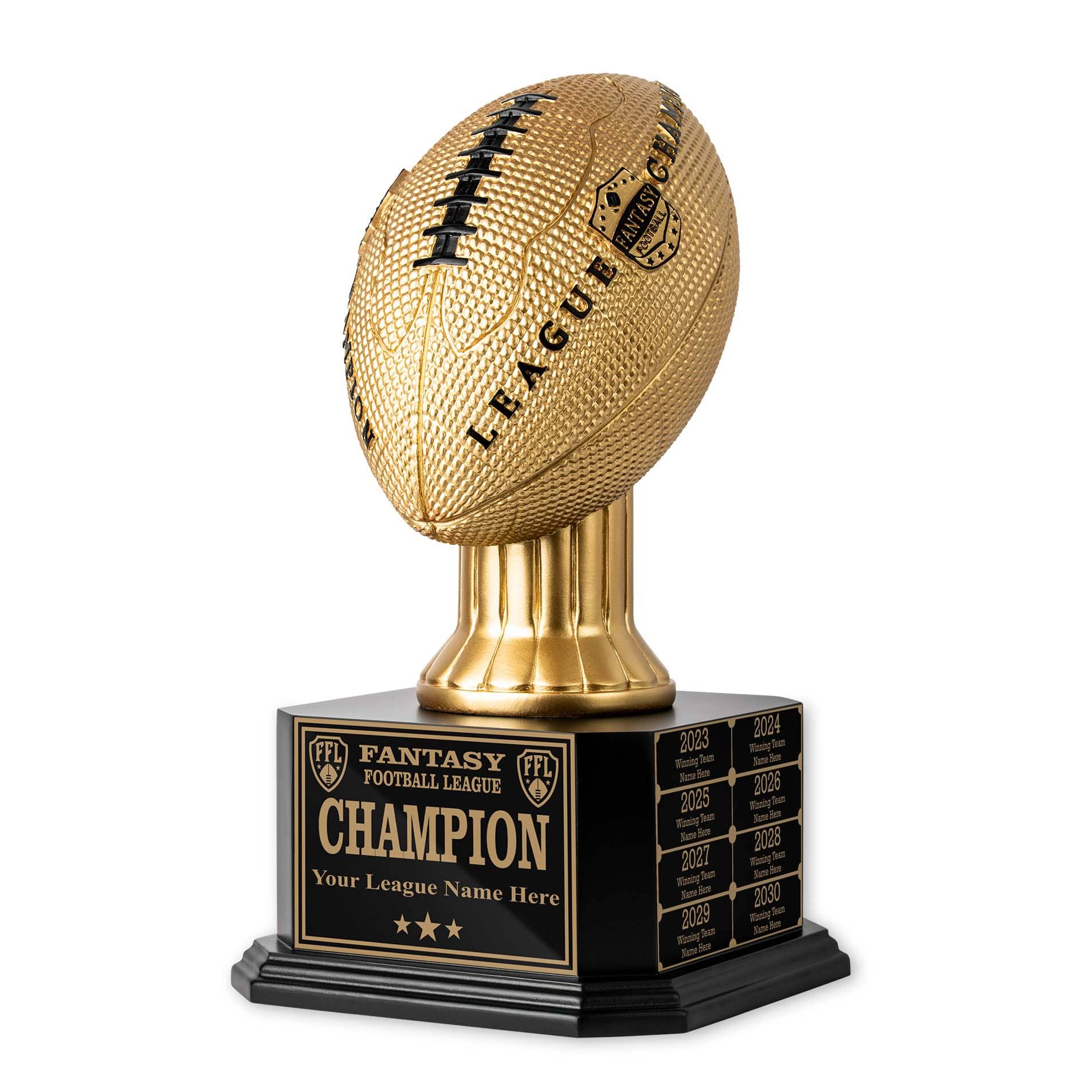TrophySmack 15" Perpetual Fantasy Football Trophy - Gold Football