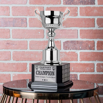 TrophySmack 15" Perpetual Fantasy Football Trophy -  Silver
