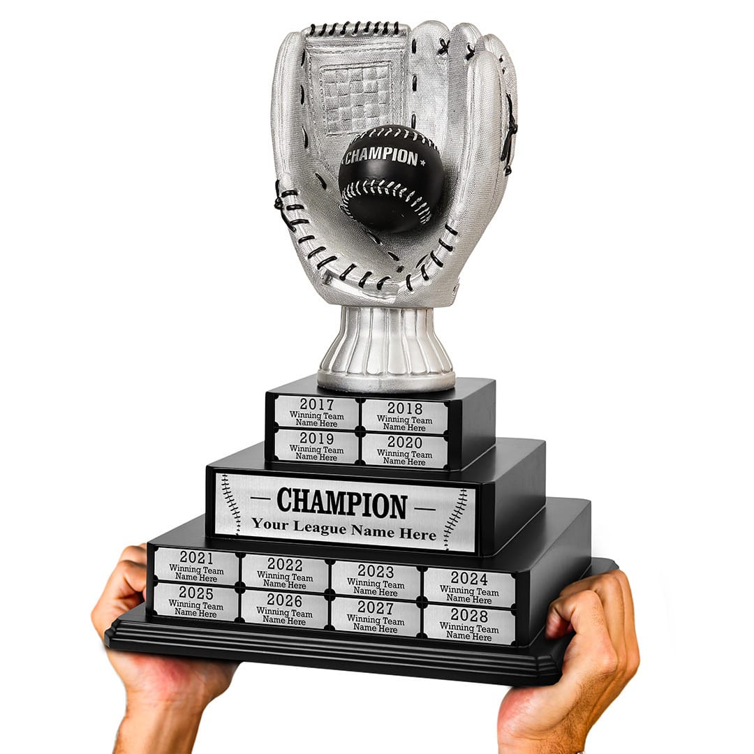 TrophySmack 17" Baseball Tiered Perpetual Trophy