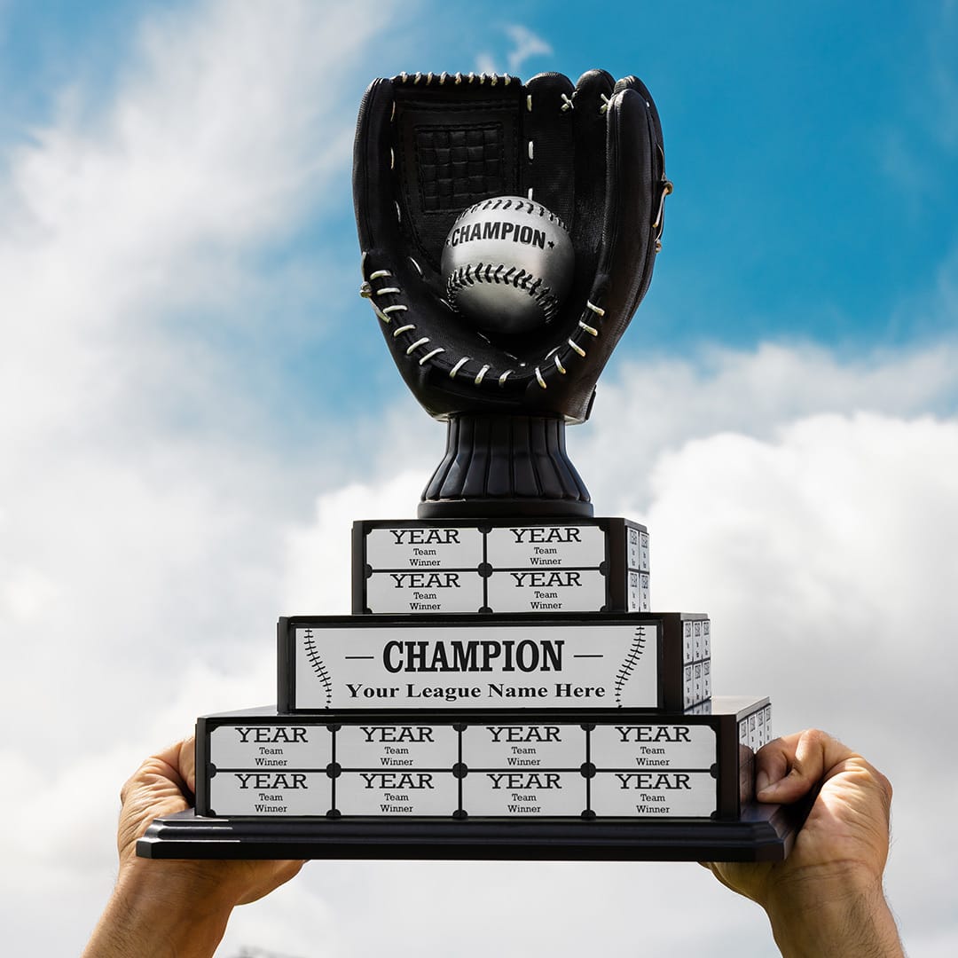 TrophySmack 17" Baseball Tiered Perpetual Trophy