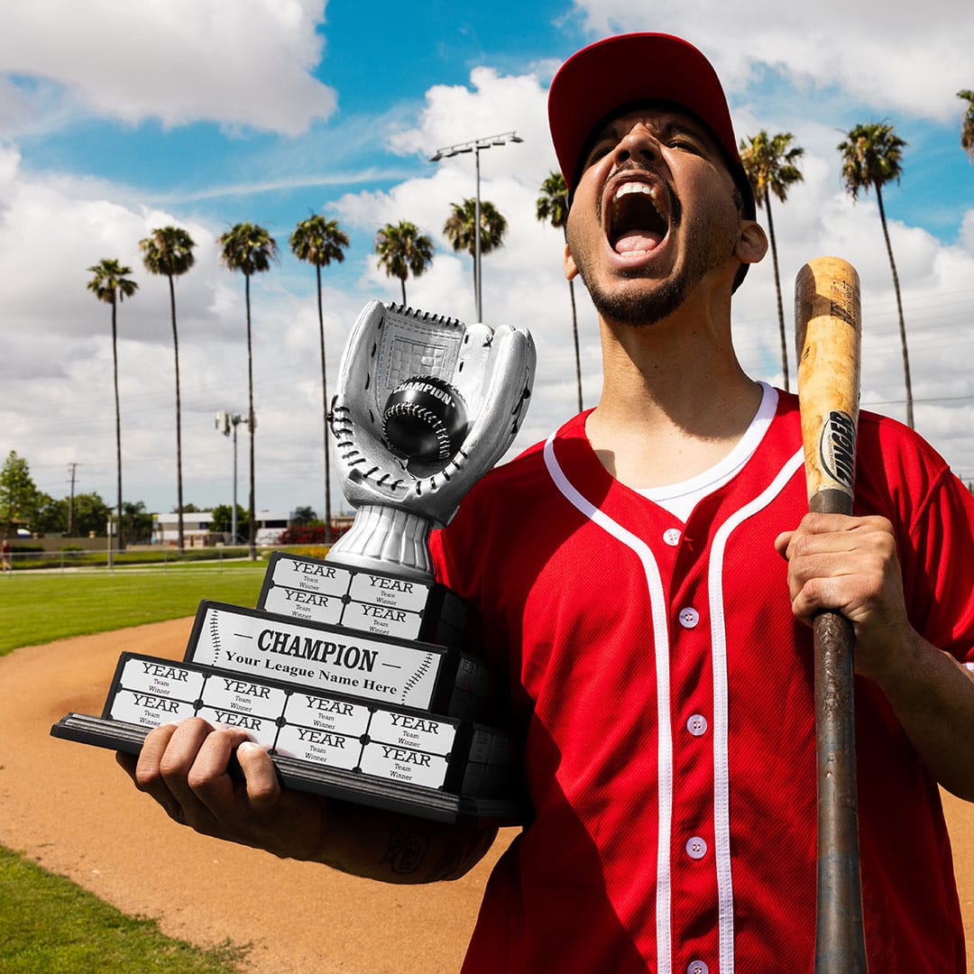 TrophySmack 17" Baseball Tiered Perpetual Trophy