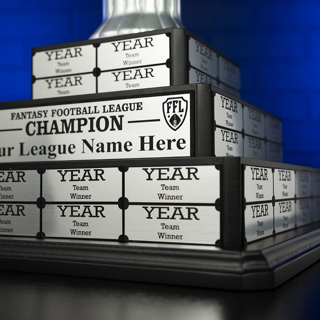TrophySmack 17" Fantasy Football Tiered Perpetual Trophy - Silver Engravings