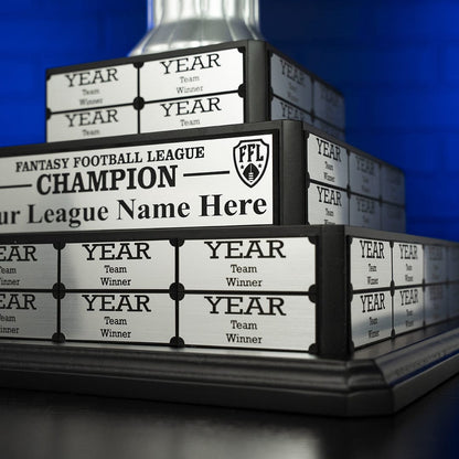 TrophySmack 17" Fantasy Football Tiered Perpetual Trophy - Silver Engravings