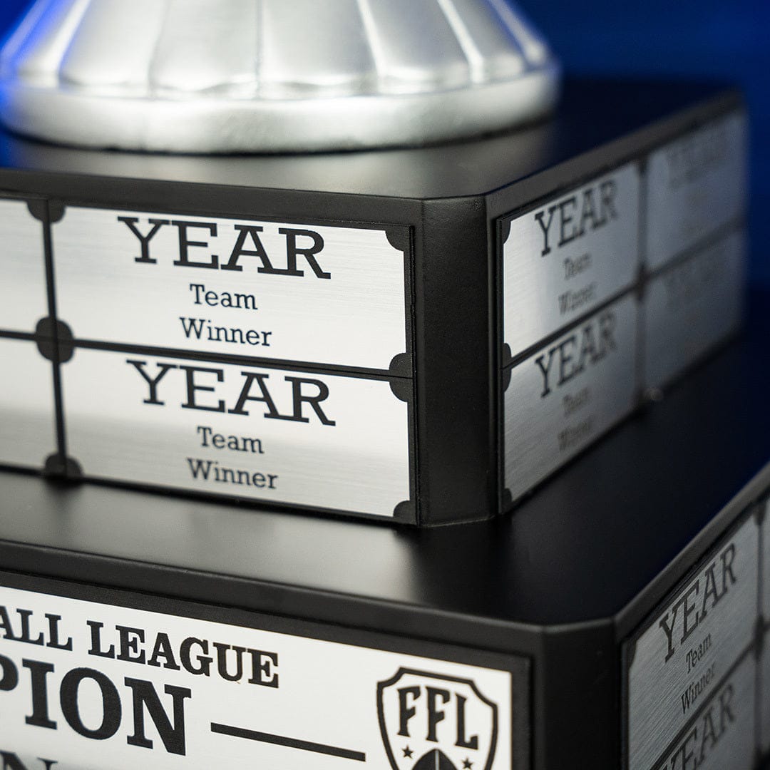 TrophySmack 17" Fantasy Football Tiered Perpetual Trophy - Silver Engravings