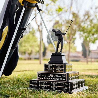 TrophySmack 17" Golf Champion Tiered Perpetual Trophy
