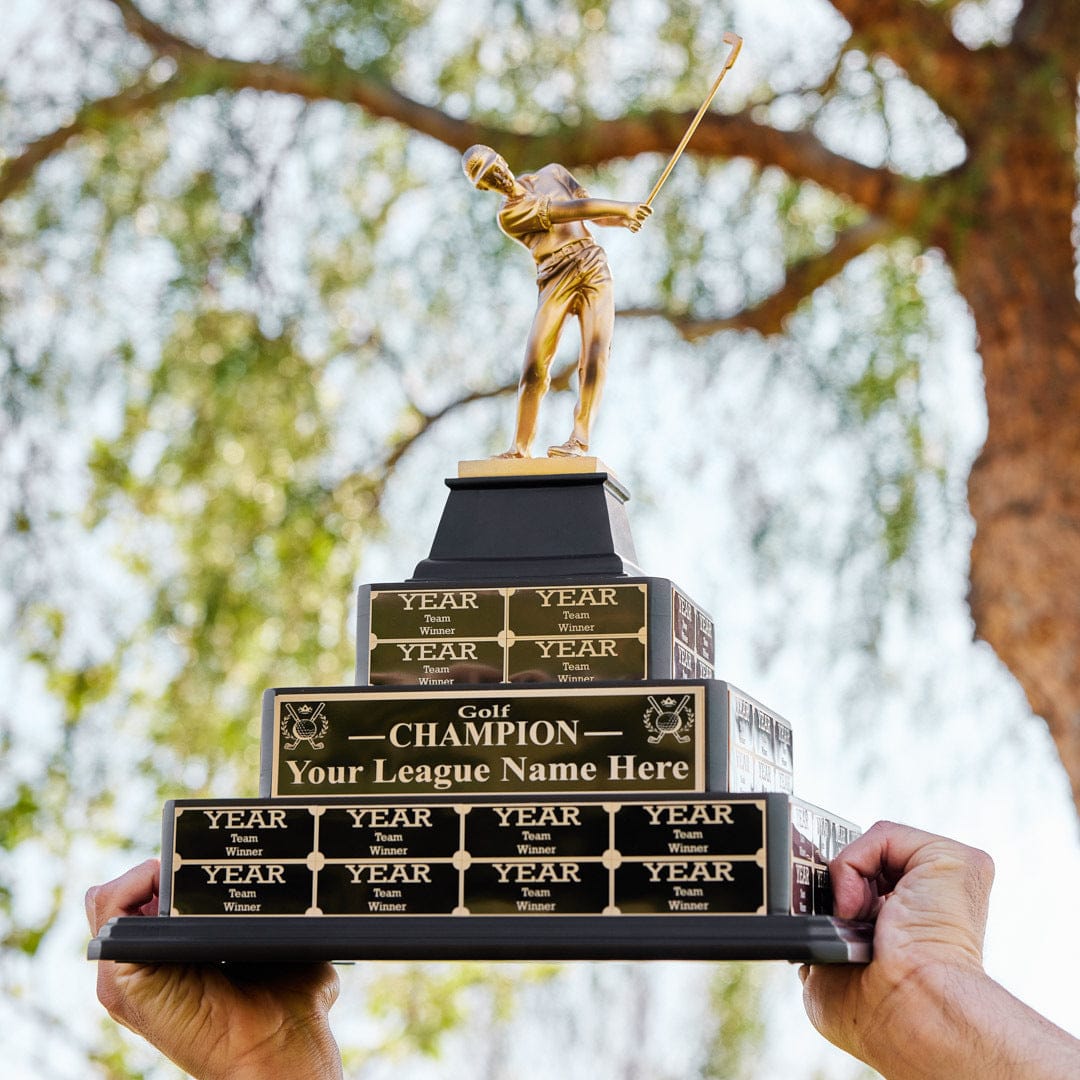 TrophySmack 17" Golf Champion Tiered Perpetual Trophy