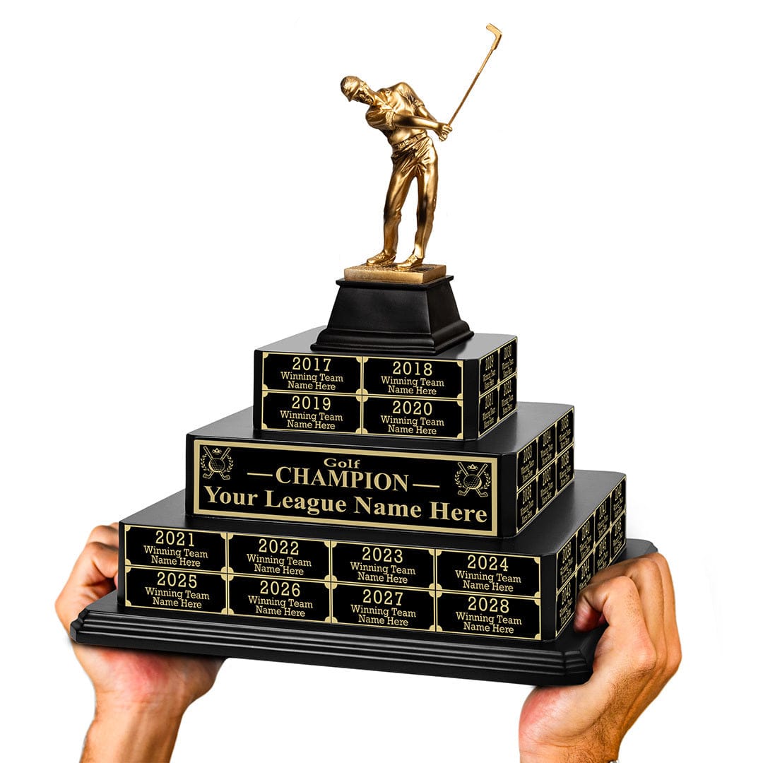TrophySmack 17" Golf Champion Tiered Perpetual Trophy
