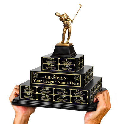 TrophySmack 17" Golf Champion Tiered Perpetual Trophy